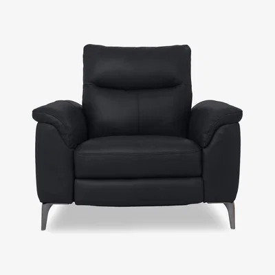 Furniture Village Morgan Leather Chair with Power Recliner - Lavender
