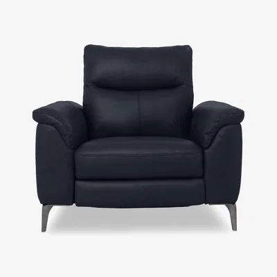 Furniture Village Morgan Leather Chair - Montana Navy
