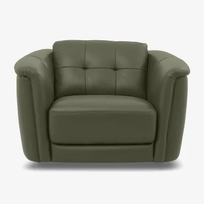 Furniture Village Monarch Leather Cuddler Chair - Oslo Pine
