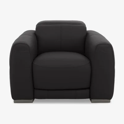 Furniture Village World of Leather - Edison Leather Chair - Shale Grey