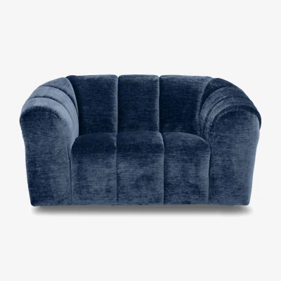 Furniture Village Rhianna Fabric Cuddler Chair - Aston Navy