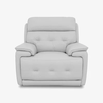 Furniture Village Brescia NC Leather Chair with Power Recliner - Grey