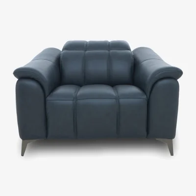 Furniture Village Angelo Leather Chair - Natural Milled Navy