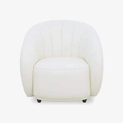 Furniture Village Ideal Home - Gemini NC Leather Accent Chair - NC Star White