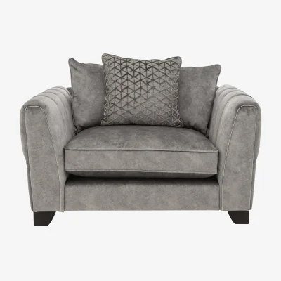 Furniture Village Mariah Pillow Back Fabric Snuggler Chair - Dapple Silver