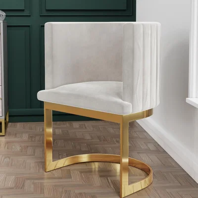 Furniture123 Light Grey Velvet Accent Chair with Pleated Detail - Zelena