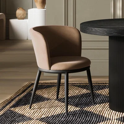 Furniture123 Set of 2 Brown Velvet Dining Chairs - Nova