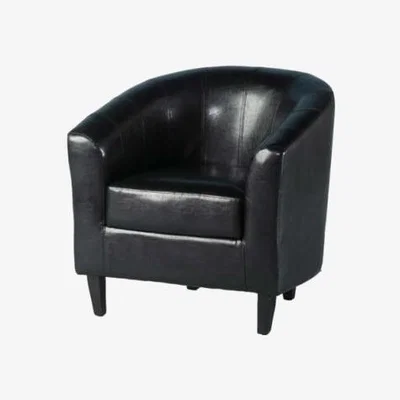 Furniture123 Seconique Tempo Tub Chair in Black Faux Leather