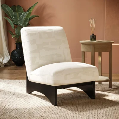 Furniture123 Beige Jacquard Patterned Fabric Chair - Raya