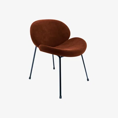 Furniture123 Burnt Orange Chenille Fabric Accent Chair - Lorla
