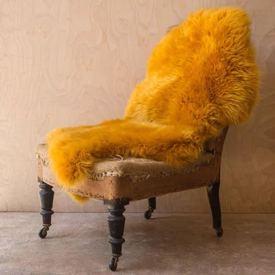 Graham & Green Single Mustard Sheepskin