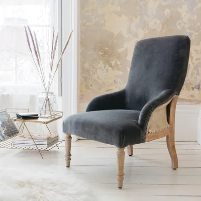 Graham & Green Graham and Green Deconstructed Grey Velvet Chair