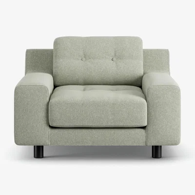Habitat Habitat Hendricks Fabric Arm chair - Sage Green - Black Leg