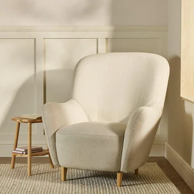 Habitat Habitat Denham Fabric Wingback Chair - Taupe