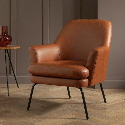 Habitat Habitat Celine Leather Accent Chair - Tan