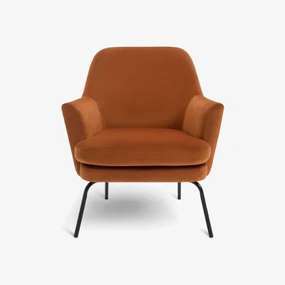 Habitat Habitat Celine Velvet Accent Chair - Orange