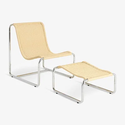 Habitat Habitat Ronan Chair & Footstool - Natural