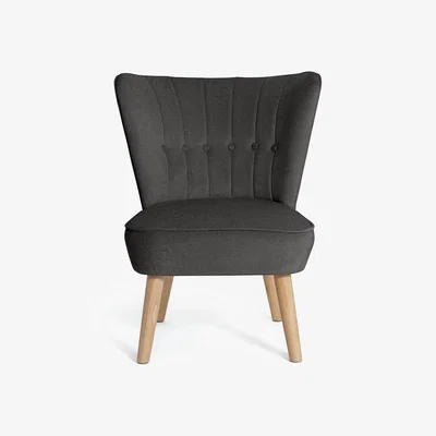 Habitat Habitat Alexis Velvet Cocktail Chair - Charcoal