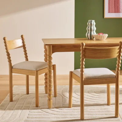 Habitat Habitat Blaire Bobbin Pair of Chair - Oak