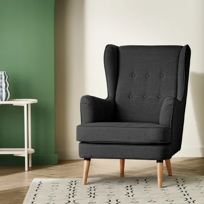Habitat Habitat Callie Fabric Wingback Chair - Charcoal