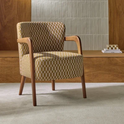 Habitat Habitat Yanni ll Jacquard Fabric Accent Chair - Khaki