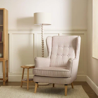 Habitat Habitat Callie Fabric Wingback Chair - Natural Stripe