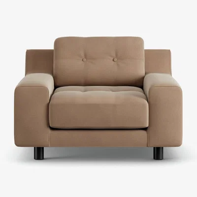 Habitat Habitat Hendricks Velvet Arm chair - Latte - Black Leg
