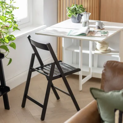 Habitat Habitat Solid Wood Folding Chair - Black