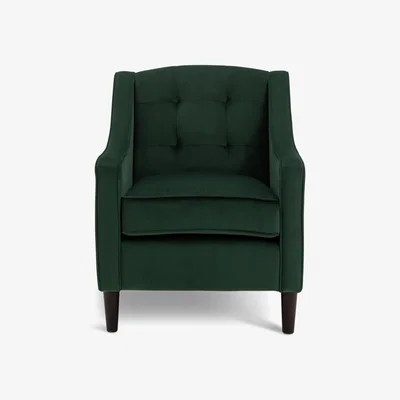 Habitat Habitat Dorian Velvet Accent Chair - Moss Green