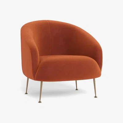 Heal's Heal's Bloomsbury Armchair Velvet Russet Brass Feet