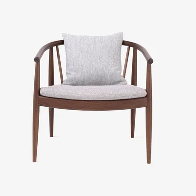 Heal's L.Ercolani Reprise Chair Solid Walnut Black Hide Seat - Heal's UK Furniture