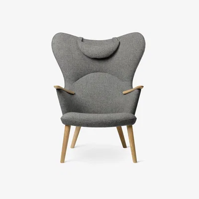 Heal's Carl Hansen & Son CH78 Lounge Chair with head rest, Oak/Fiord 0271 - Heal's UK Furniture