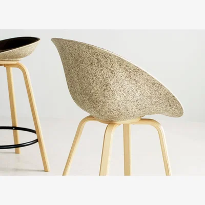 Heal's Normann Copenhagen Mat Bar Armchair 65cm Beech and Black Base in Seaweed