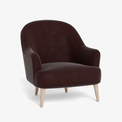 Heal's Heal's Elgin Chair Smart Luxe Velvet Acorn Black Feet