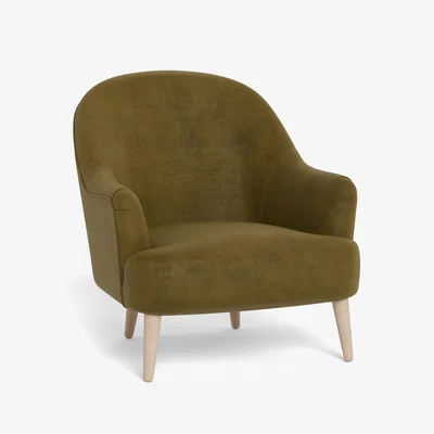 Heal's Heal's Elgin Chair Smart Luxe Velvet Peridot Natural Feet