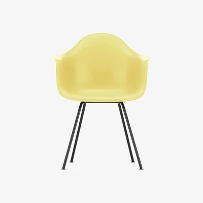 Heal's Vitra Eames DAX Armchair RE in Citron with 30 Basic Dark Powder Coated Base 05 Glides