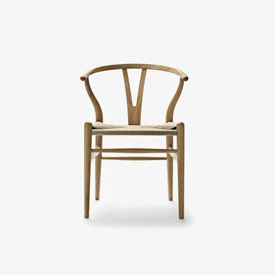 Heal's Heal's Wishbone Chair CH24 Oiled Oak Frame Natural Paper Cord Seat - Heal's UK Furniture