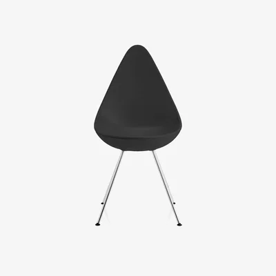 Heal's Fritz Hansen Drop Side Chair Black Powder Coated Legs - Heal's UK Furniture