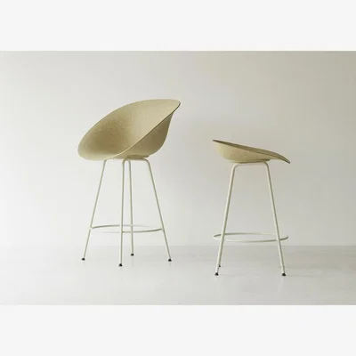 Heal's Normann Copenhagen Mat Bar Armchair 65cm Cream Steel Base in Hemp