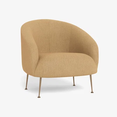 Heal's Heal's Bloomsbury Chair Smart Linen Mix Sand Brass Feet - Heal's UK Furniture