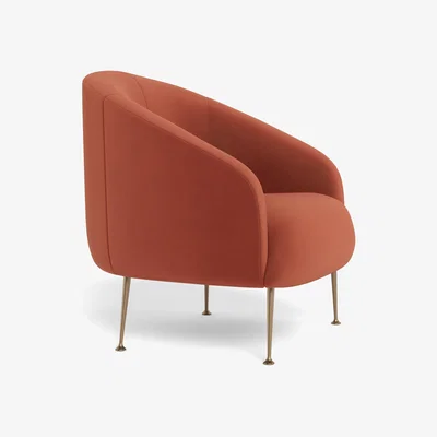Heal's Heal's Bloomsbury Armchair Smart Luxe Velvet Tawny Brass Feet