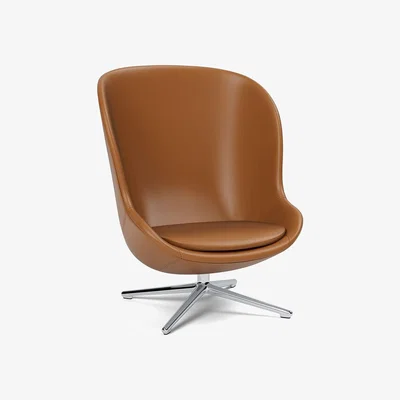 Heal's Normann Copenhagen Hyg Lounge Chair High Swivel Alu Ultra Leather