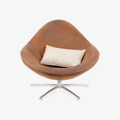 Heal's Heal's Hidde Swivel Armchair in Brown Yak Leather