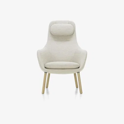 Heal's Vitra Hal Lounge Chair Dumet Steel Blue Natural Oak Legs Loose Cushion - Heal's UK Furniture