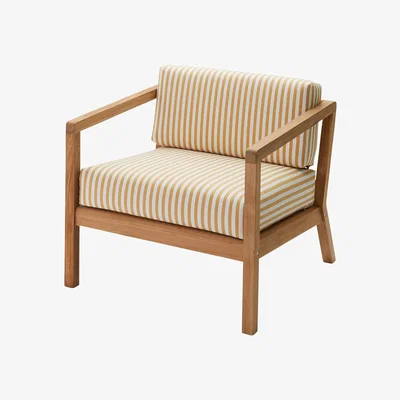 Heal's Fritz Hansen Virkelyst Outdoor Lounge Chair in Yellow Stripe