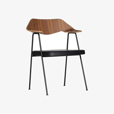 Heal's Case 675 Chair Oak Light Grey Seat Black Legs - Heal's UK Furniture