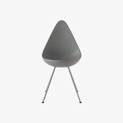 Heal's Fritz Hansen Drop Side Chair Black Chromed Legs - Heal's UK Furniture