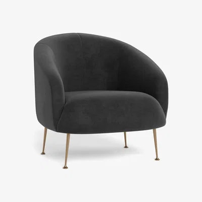 Heal's Heal's Bloomsbury Chair Smart Luxe Velvet Nickel Brass Feet - Heal's UK Furniture