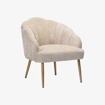 Homebase Sophia Scallop Accent Chair - Champagne Chenille
