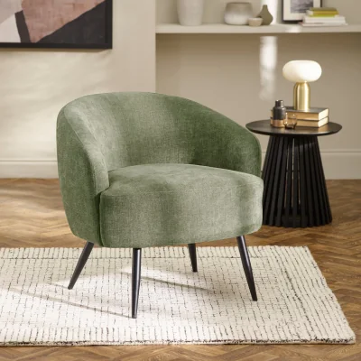 Happy Beds Dahlia - Accent Chair - Green - Fabric - Happy Beds